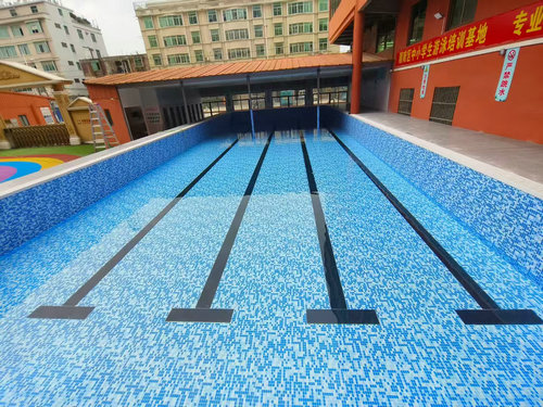 浙江学校钢结构拼装游泳池防水胶膜泳池项目